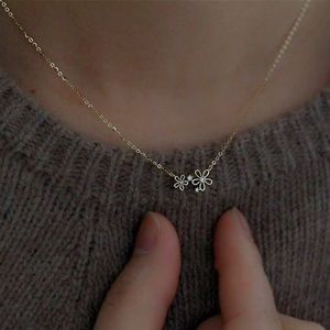 Sterling Silver Flower Cubic Zirconia Necklace